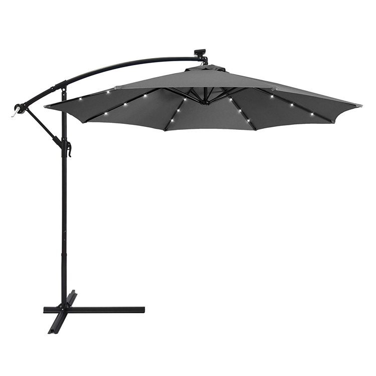 BillyOh 2.7m Crank and Tilt Parasol 8 Ribs with LED Lights
